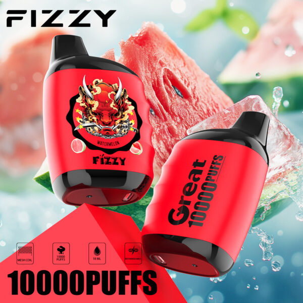 Putojošs-Lieliski-10000-Puffs-2-5-Zems nikotīna-Atkārtoti uzlādējams-Vienreizējās lietošanas-Vapes-Arbūzs